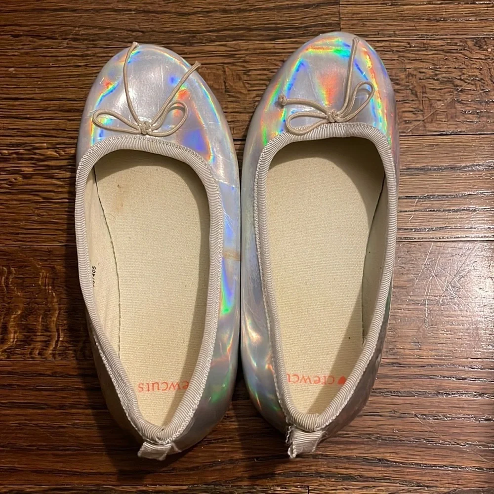Crewcuts hologram prism shimmery rainbow slip on shoes 🌈